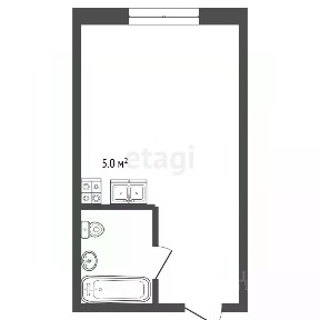 Продается студия, 12,8 м²