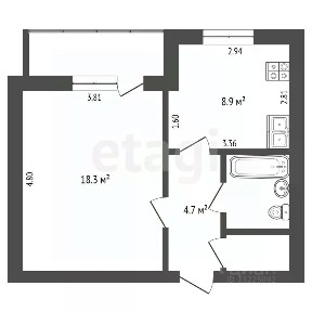 Продается 1-комн. квартира, 37,4 м²
