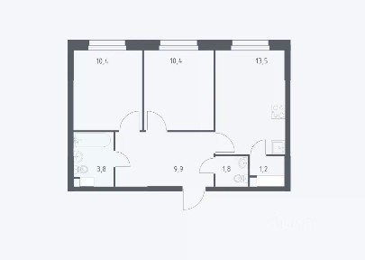 Продается 2-комн. квартира, 49,1 м²