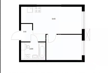 Продаются 1-комн. апартаменты, 32,1 м²