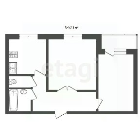 Продается 2-комн. квартира, 52,3 м²