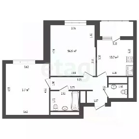 Продается 2-комн. квартира, 55,8 м²