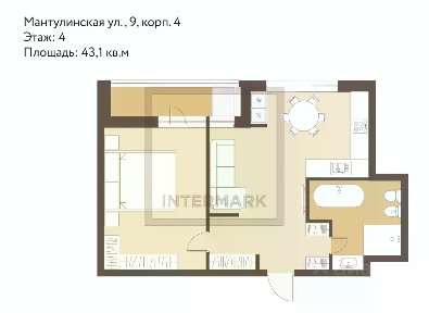Продается 2-комн. квартира, 43,1 м²