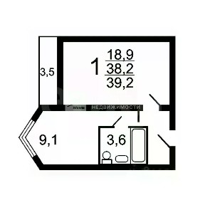 Продается 1-комн. квартира, 39,4 м²