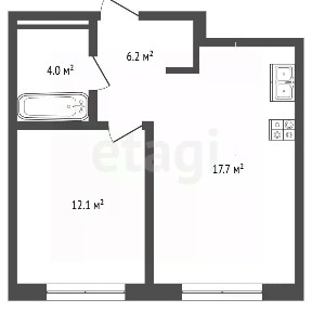 Продается 1-комн. квартира, 40,1 м²