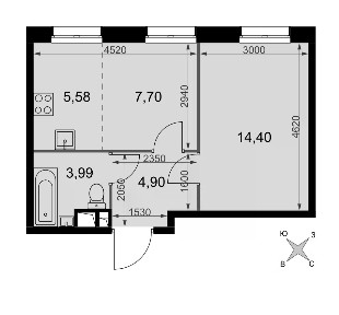 Продаются 2-комн. апартаменты, 36,6 м²