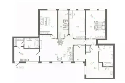 Продается многокомнатная квартира, 140 м²