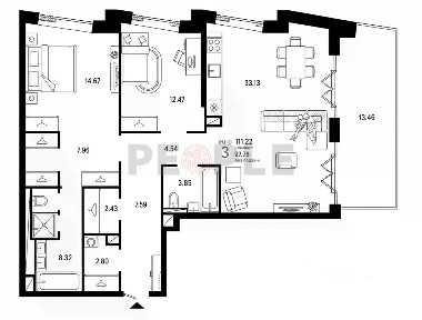Продается 3-комн. квартира, 111,2 м²