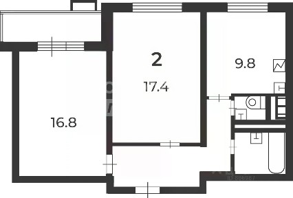 Продается 2-комн. квартира, 57 м²
