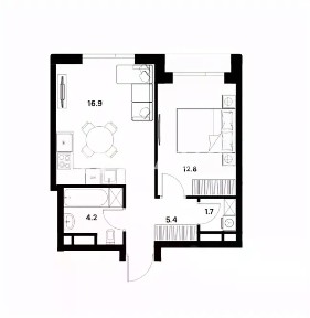 Продается 1-комн. квартира, 41,4 м²
