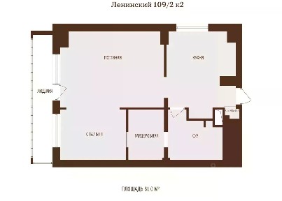 Продается 1-комн. квартира, 61 м²