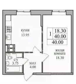 Продается 1-комн. квартира, 40 м²