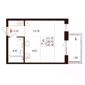 Сдается 1-комн. квартира, 28 м²