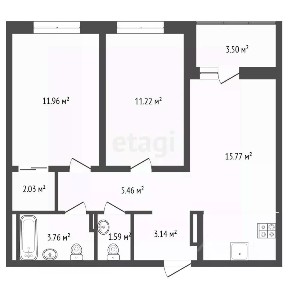 Продается 2-комн. квартира, 54,8 м²