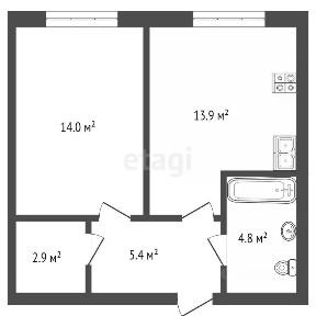 Продается 1-комн. квартира, 41 м²