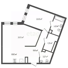 Продается 2-комн. квартира, 67,6 м²