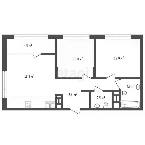 Продается 2-комн. квартира, 57,1 м²