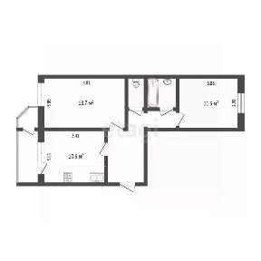 Продается 2-комн. квартира, 56,2 м²