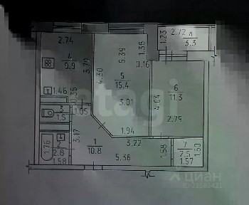 Продается 2-комн. квартира, 55 м²