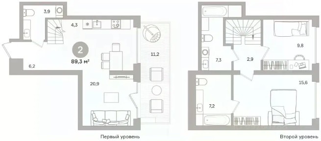 Продается 2-комн. квартира, 89,25 м²