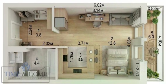 Продается студия, 24,3 м²