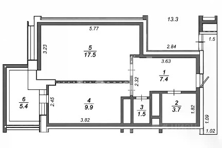 Продается студия, 40 м²