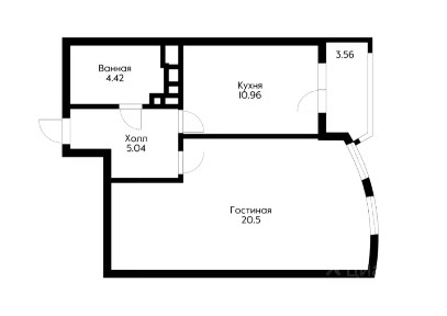 Продается 1-комн. квартира, 43,7 м²