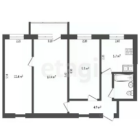 Продается 3-комн. квартира, 54,6 м²