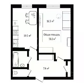 Продается 1-комн. квартира, 38 м²