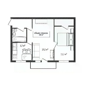 Продается 2-комн. квартира, 44,5 м²