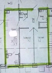 Продается 2-комн. квартира, 61,5 м²