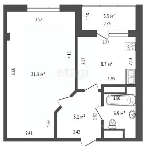 Продается 1-комн. квартира, 39 м²