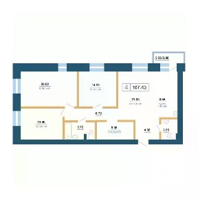 Продается 4-комн. квартира, 107,43 м²