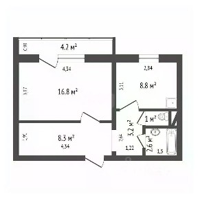 Продается 1-комн. квартира, 42 м²