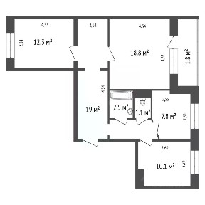 Продается 3-комн. квартира, 77,4 м²