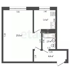 Продается 1-комн. квартира, 30,2 м²