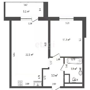 Сдаются 1-комн. апартаменты, 48 м²