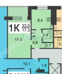 Продается 1-комн. квартира, 33,5 м²