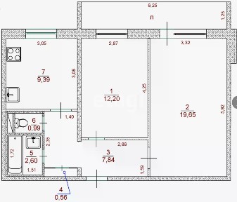 Продается 2-комн. квартира, 57,1 м²