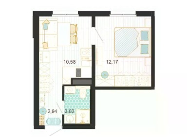 Продается 1-комн. квартира, 28,71 м²