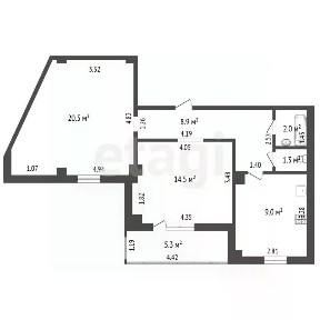 Продается 2-комн. квартира, 56,8 м²