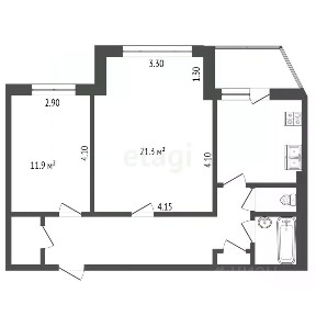 Продается 2-комн. квартира, 61,5 м²