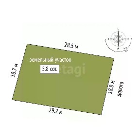 Продается участок, 5,7 сот.