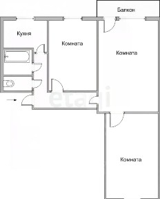 Продается 3-комн. квартира, 59,6 м²
