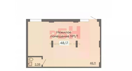 Продается помещение свободного назначения, 48,17 м²