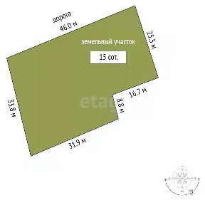 Продается участок, 15 сот.