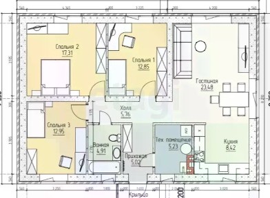 Продается 1-этажный дом, 120 м²