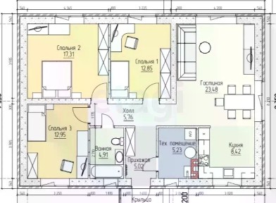 Продается 1-этажный дом, 112 м²