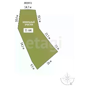 Продается участок, 11 сот.