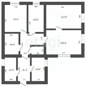 Продается 1-этажный дом, 74,6 м²